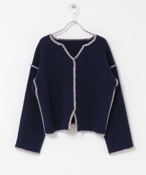 KBF / ケービーエフ ニット・セーター | 『WEB/一部店舗限定』カラーハンドステッチ2WAYニット | 詳細7