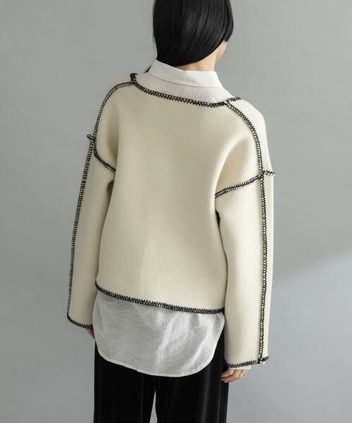 KBF / ケービーエフ ニット・セーター | 『WEB/一部店舗限定』カラーハンドステッチ2WAYニット | 詳細15