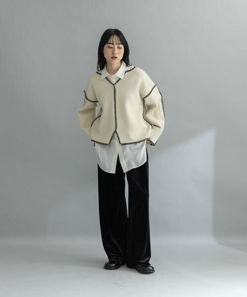 KBF / ケービーエフ ニット・セーター | 『WEB/一部店舗限定』カラーハンドステッチ2WAYニット | 詳細16