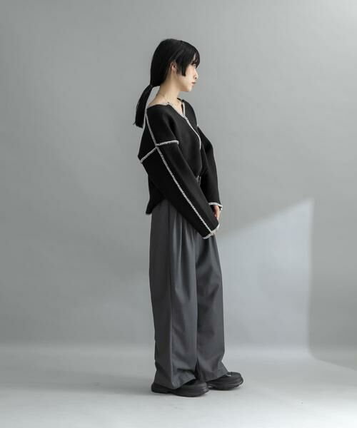 KBF / ケービーエフ ニット・セーター | 『WEB/一部店舗限定』カラーハンドステッチ2WAYニット | 詳細25