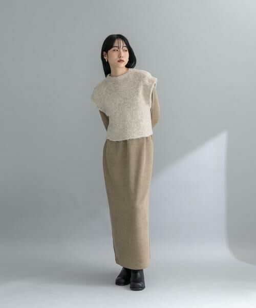 KBF / ケービーエフ ワンピース | 『WEB限定』ニットSETカットソーワンピース（ベージュ系その他）