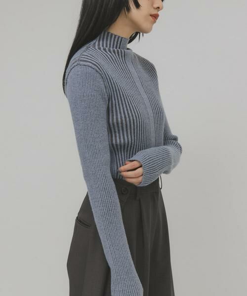 KBF / ケービーエフ ニット・セーター | illi ランダムRIBハイネックニット(ブルー系その他)