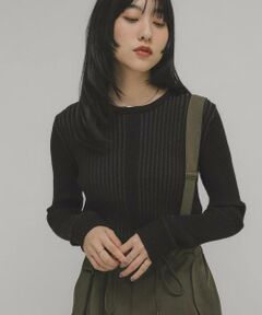 KBF / ケービーエフ ニット・セーター | illi　ランダムRIBクルーネックニット