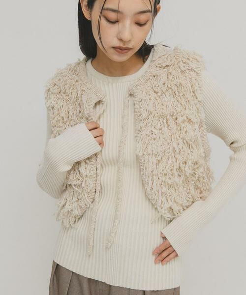 KBF / ケービーエフ ニット・セーター | illi ランダムRIBクルーネックニット(ホワイト系その他)