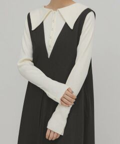 KBF / ケービーエフ Tシャツ | セーラーカラーリブカットソー