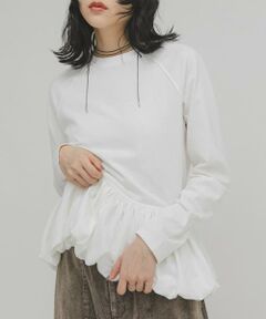 KBF / ケービーエフ Tシャツ | ピーチスキンバブルヘムトップス