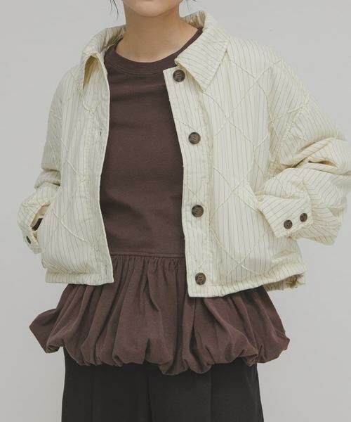 KBF / ケービーエフ Tシャツ | ピーチスキンバブルヘムトップス | 詳細1