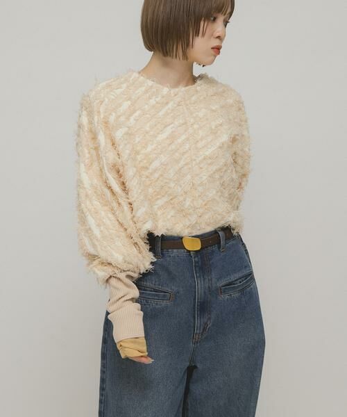 KBF/ケービーエフ 2WAYフリンジカーディガン ベージュ系その他 one KBF/ケービーエフ 2WAYフリンジカーディガン ベージュ系その他 one