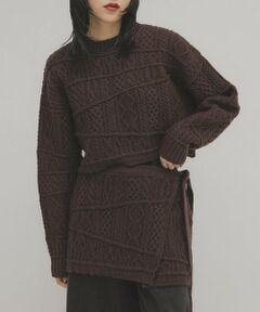 KBF / ケービーエフ ニット・セーター | MIXケーブルショートニット