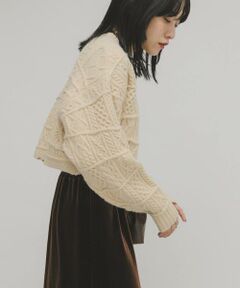 KBF / ケービーエフ ニット・セーター | MIXケーブルショートニット