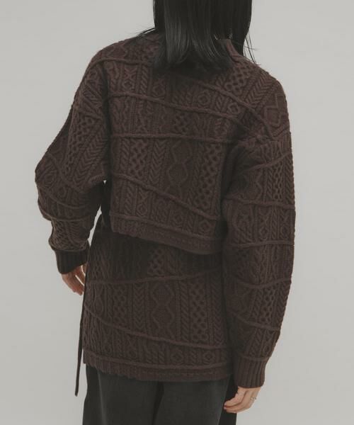 KBF / ケービーエフ ニット・セーター | MIXケーブルショートニット | 詳細4