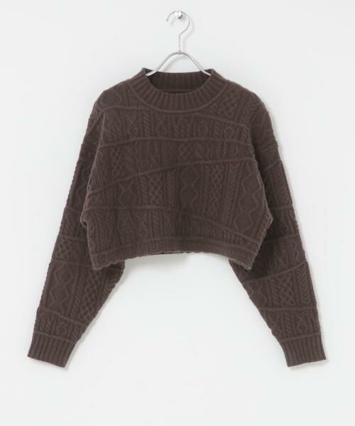 KBF / ケービーエフ ニット・セーター | MIXケーブルショートニット | 詳細8