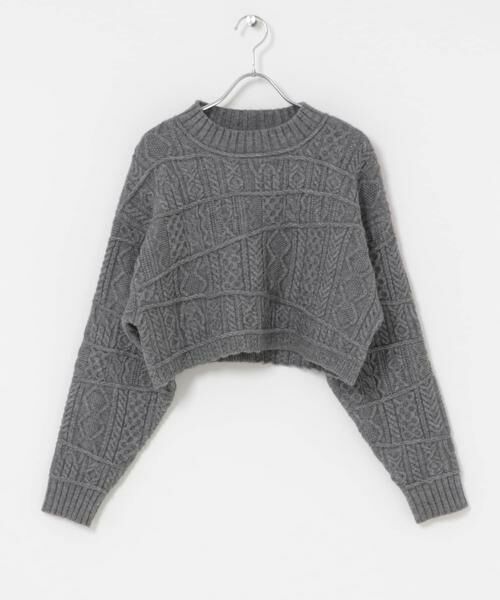 KBF / ケービーエフ ニット・セーター | MIXケーブルショートニット | 詳細17