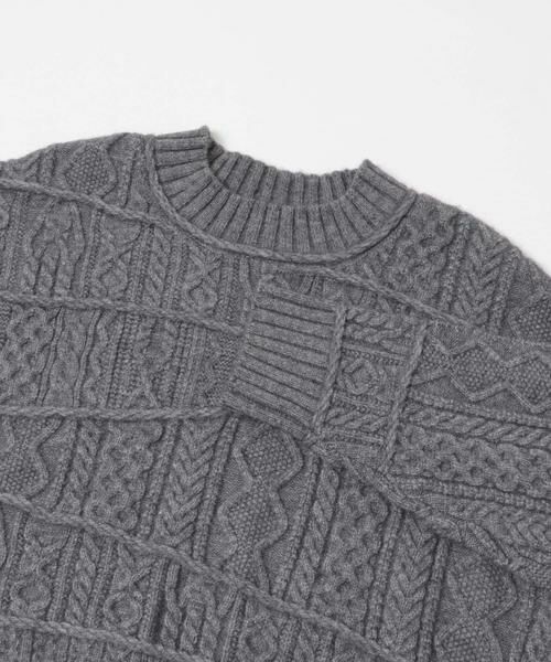KBF / ケービーエフ ニット・セーター | MIXケーブルショートニット | 詳細18