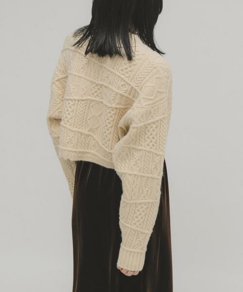 KBF / ケービーエフ ニット・セーター | MIXケーブルショートニット | 詳細24