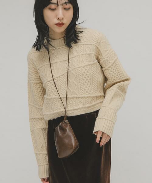 KBF / ケービーエフ ニット・セーター | MIXケーブルショートニット | 詳細26