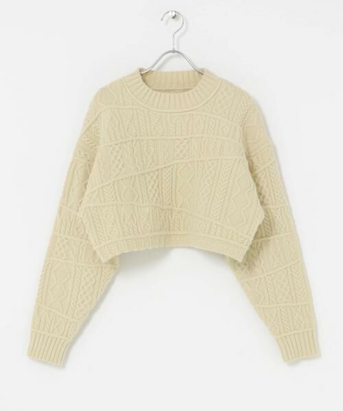 KBF / ケービーエフ ニット・セーター | MIXケーブルショートニット | 詳細30