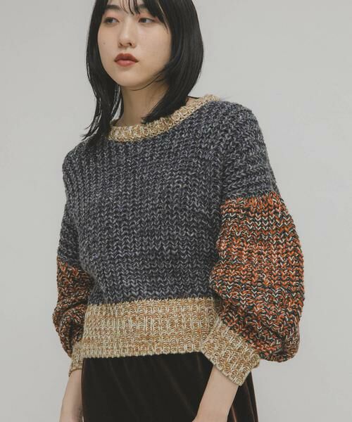 KBF / ケービーエフ ニット・セーター | マルチカラーサイクルニット | 詳細15