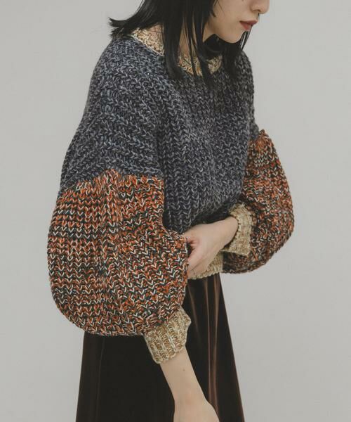 KBF / ケービーエフ ニット・セーター | マルチカラーサイクルニット | 詳細16