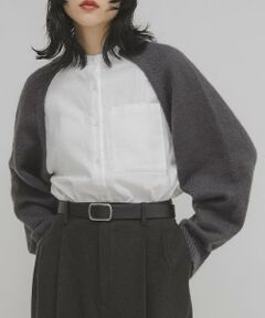 KBF / ケービーエフ シャツ・ブラウス | ニットスリーブデザインシャツ