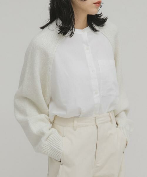 KBF / ケービーエフ シャツ・ブラウス | ニットスリーブデザインシャツ | 詳細2
