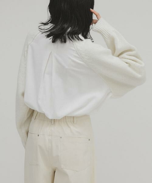 KBF / ケービーエフ シャツ・ブラウス | ニットスリーブデザインシャツ | 詳細4