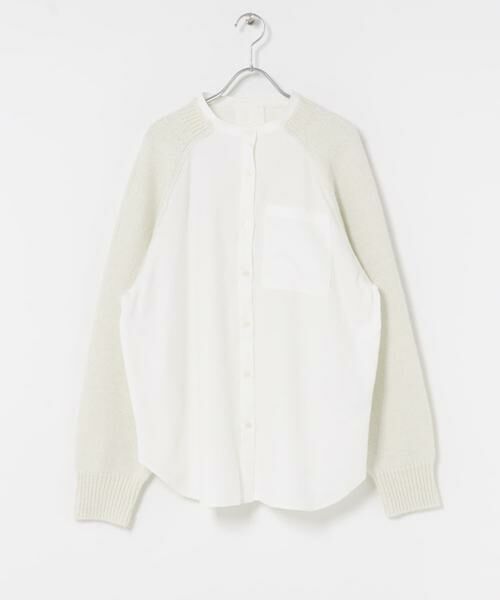KBF / ケービーエフ シャツ・ブラウス | ニットスリーブデザインシャツ | 詳細8