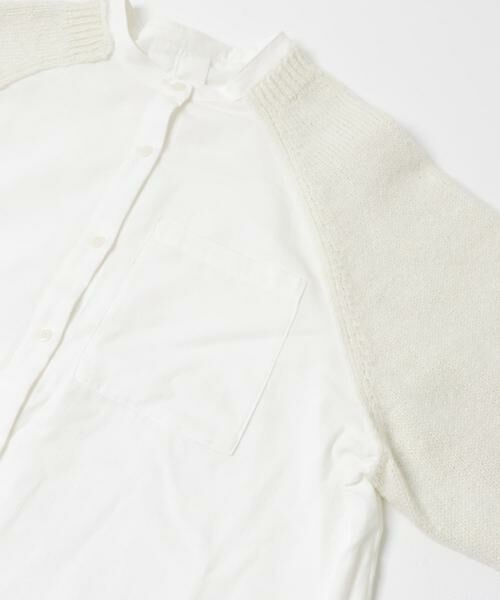 KBF / ケービーエフ シャツ・ブラウス | ニットスリーブデザインシャツ | 詳細9