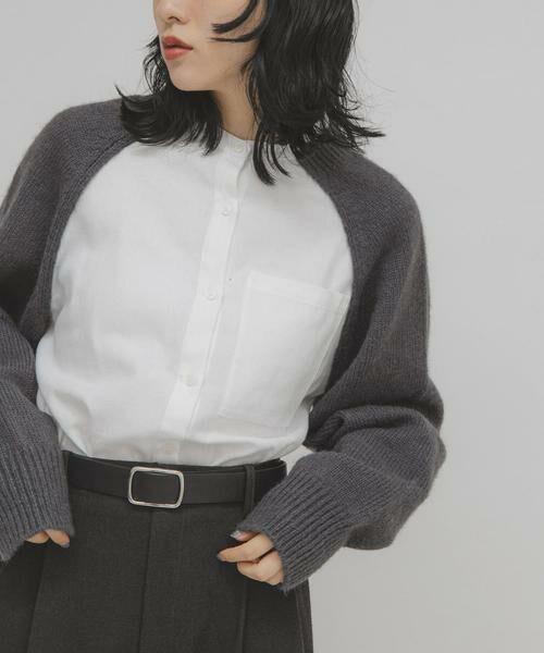 KBF / ケービーエフ シャツ・ブラウス | ニットスリーブデザインシャツ | 詳細11