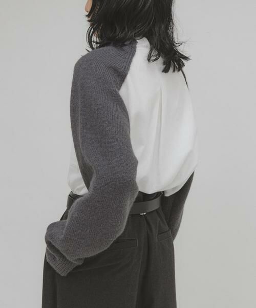 KBF / ケービーエフ シャツ・ブラウス | ニットスリーブデザインシャツ | 詳細13