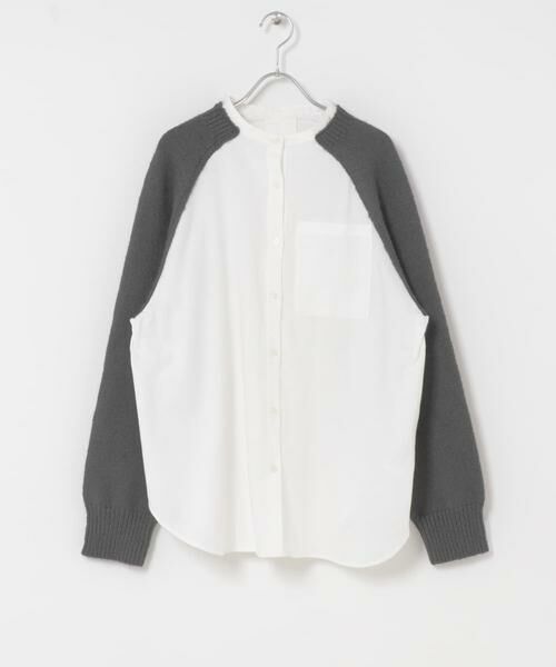 KBF / ケービーエフ シャツ・ブラウス | ニットスリーブデザインシャツ | 詳細17