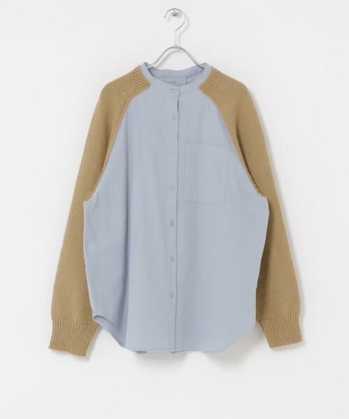 KBF / ケービーエフ シャツ・ブラウス | ニットスリーブデザインシャツ | 詳細25