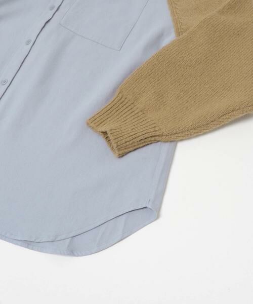 KBF / ケービーエフ シャツ・ブラウス | ニットスリーブデザインシャツ | 詳細26