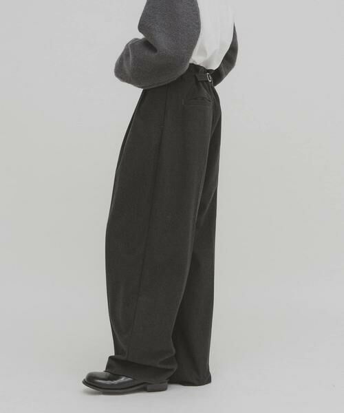 KBF / ケービーエフ その他パンツ | ウールライクブラッジュドパンツ(チャコールグレー)