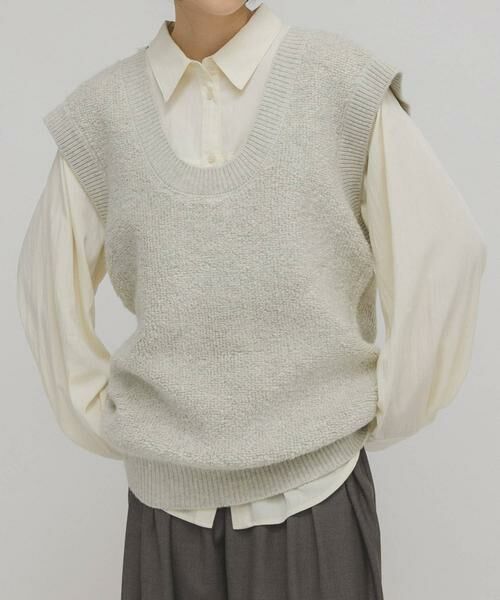 KBF / ケービーエフ ワンピース | 2WAYニットベストミニワンピース（オートミール）