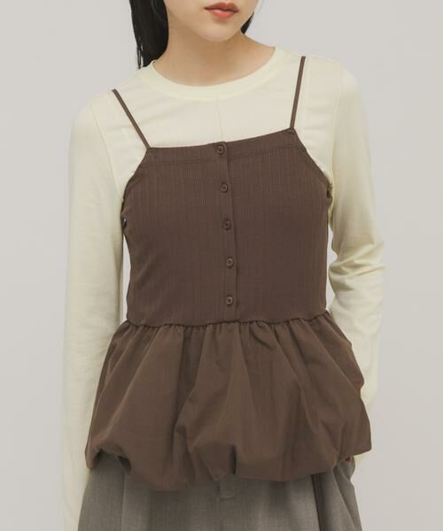 KBF / ケービーエフ Tシャツ | バルーンビスチェSETトップス | 詳細1