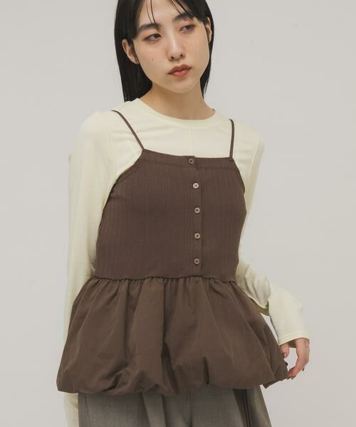 KBF / ケービーエフ Tシャツ | バルーンビスチェSETトップス | 詳細3