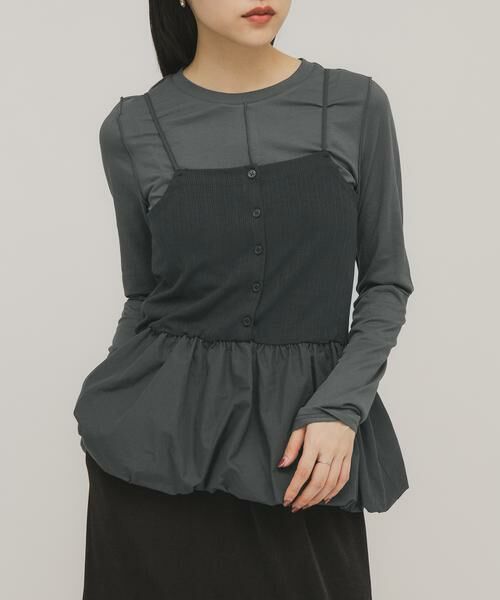 KBF / ケービーエフ Tシャツ | バルーンビスチェSETトップス | 詳細24