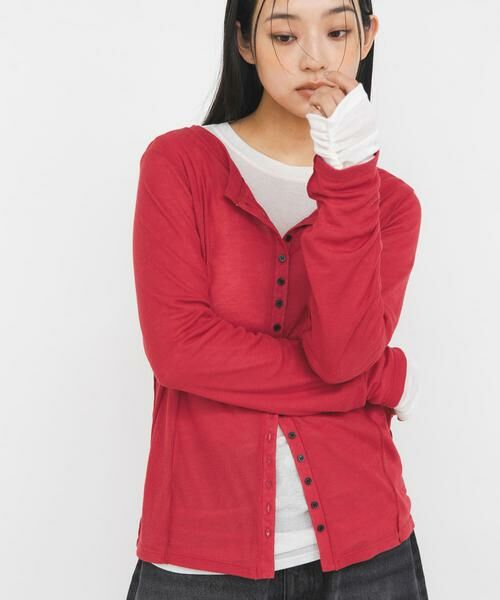 KBF / ケービーエフ Tシャツ | バイカラーレイヤードカットソー | 詳細1