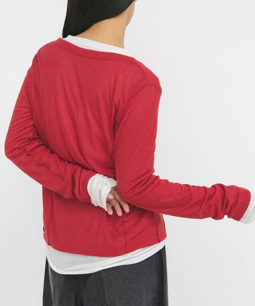 KBF / ケービーエフ Tシャツ | バイカラーレイヤードカットソー | 詳細4