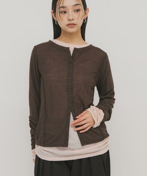 KBF / ケービーエフ Tシャツ | バイカラーレイヤードカットソー | 詳細3