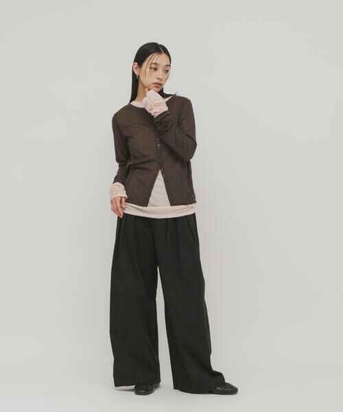 KBF / ケービーエフ Tシャツ | バイカラーレイヤードカットソー | 詳細5