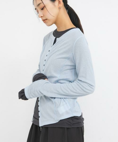 KBF / ケービーエフ Tシャツ | バイカラーレイヤードカットソー | 詳細20