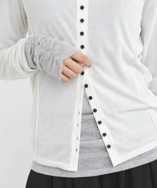 KBF / ケービーエフ Tシャツ | バイカラーレイヤードカットソー（オフホワイト）