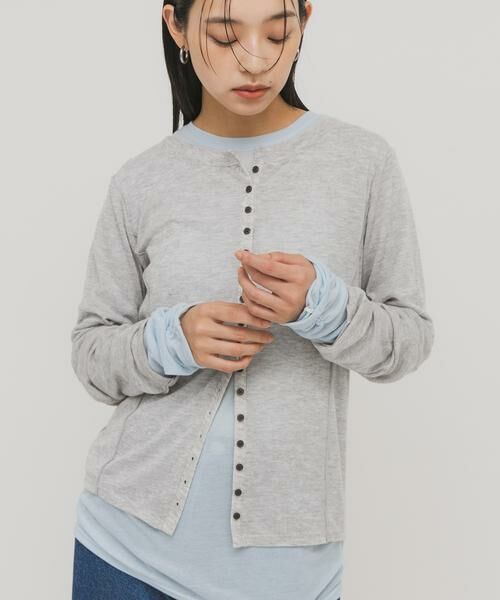 KBF / ケービーエフ Tシャツ | バイカラーレイヤードカットソー | 詳細12