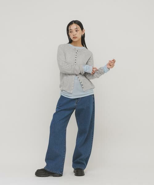 KBF / ケービーエフ Tシャツ | バイカラーレイヤードカットソー | 詳細14