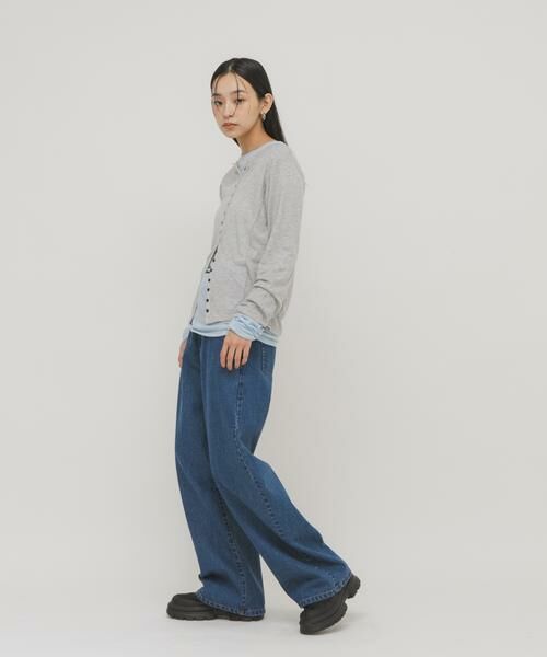 KBF / ケービーエフ Tシャツ | バイカラーレイヤードカットソー | 詳細15