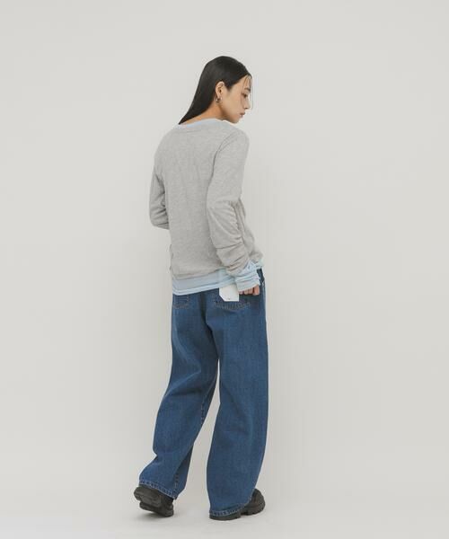 KBF / ケービーエフ Tシャツ | バイカラーレイヤードカットソー | 詳細16