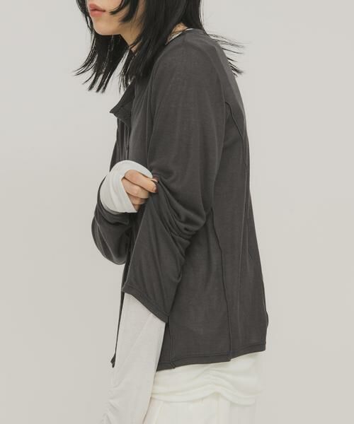 KBF / ケービーエフ Tシャツ | バイカラーレイヤードカットソー | 詳細25