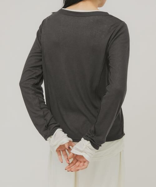 KBF / ケービーエフ Tシャツ | バイカラーレイヤードカットソー | 詳細26